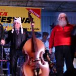 Dailey & Vincent (with Santa) at the 2015 Palatka Bluegrass Festival - photo © Bill Warren