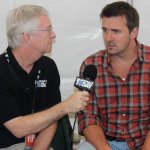 John Lawless interviewing Tim Shelton at Pickin' In The Panhandle (9/8/12) - photo by David Morris