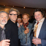 Sanseverino with his band celebrating after the show at the Tony Rice benefit concert in Paris (5/11/14)