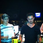 Jesse Baker and BJ Cherryholmes at the Jeff Parker It's Christmas Time tracking sessions at Ricky Skaggs' studio