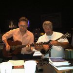 Mark Fain and Jeff Parker at the It's Christmas Time tracking sessions at Ricky Skaggs' studio