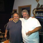 Paul Hollowell and Jeff Parker at the It's Christmas Time tracking sessions at Ricky Skaggs' studio
