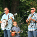 Steve Dilling and Brian Aldridge (and special guest) with Sideline at the 2016 Pickin' By The Lake Festival - photo by Laura Tate Photography