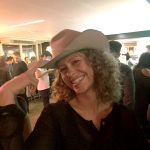 Jan Olsen wearing CJ's cowboy hat in Copenhagen during the Po' Ramblin' Boys 2016 Back to the Mountains Euro Tour