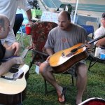 Talking guitars at Preddyfest 2013 - photo by Laura Tate photography