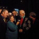 Doyle Lawson & Quicksilver on the 2012 IBMA Red Carpet with Katy Daley - photo by Dan Loftin