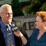 Chris Stuart with Katy Daley on the 2013 IBMA Red Carpet - photo by Milo Farineau