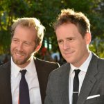 Graham Sharp and Charles Humphrey of Steep Canyon Rangers on the 2013 IBMA Red Carpet - photo by Milo Farineau