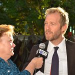 Graham Sharp with Katy Daley on the 2013 IBMA Red Carpet - photo by Milo Farineau