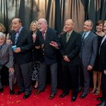 The original and current Seldom Scene on the 2014 IBMA Red Carpet - photo by Todd Powers