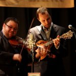 Hunter Berry and Josh Williams with Rhonda Vincent & the Rage in Hurley, VA (3/15/14) - photo by John Goad