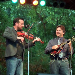 Jason Carter and Ronnie McCoury of the Travelin’ McCourys, at RockyGrass 2013 July 28th. Photo by Shannon Turner.