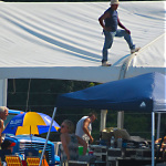 Setting up tents at ROMP 2012 - photo by Woody Edwards