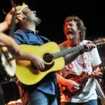 Stephen Mougin and Sam Bush at ROMP 2014 - photo by Jenny Sevcick