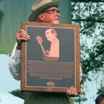 Hall of Fame plaque for Ralph Rinzler at ROMP 2014 - photo by Terry Herd