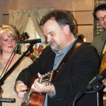 Carrie Hassler and Steve Gulley at the Rural Rhythm, Bill Monroe 100th Year Celebration release party - photo by Valerie Gabehart
