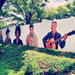 Scott Guion's mural portraits in process - photo by Taylor Coughlin