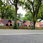 Scott Guion's mural fence in Berry Hill, TN - photo by Scott Guion