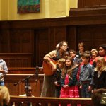 Jefferson Elementary School students perform at the dedication of the Earl Scruggs Center - photo by John Goad