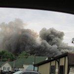 Fire fills the sky over Sheridan, IN