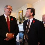 Mike Ramsey, Day Hays and Ron Shuffler at George Shuffler's funeral (4/9/14) - photo by Becky Johnson