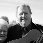 Sue Shuffler and James Alan Shelton at George Shuffler's funeral (4/9/14) - photo by Becky Johnson