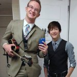 Cory Piatt and Robbie Mizzone getting ready to take the stage at Carnegie Hall