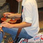 Chad Graves warming up before the Slidegras Extravaganza at World of Bluegrass 2012 - photo by David Morris