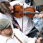 Ron Block and Stuart Duncan at the Soggy Bottom Boys show in Galtinburg (3/22/14) - photo by Jessica Boggs
