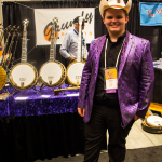 Gayson Riddle enjoying the Exhibit room at Wide Open Bluegrass 2016 - photo © Tara Linhardt