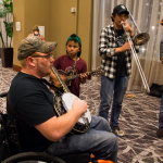 Hallway jam at Wide Open Bluegrass 2016 - photo © Tara Linhardt