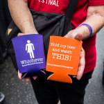 Many funny wares available at street vendors at Wide Open Bluegrass 2016 - photo © Tara Linhardt