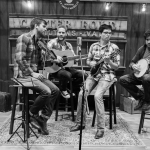 Lonely Heartstring Band in the exhibit hall at World of Bluegrass 2015 - photo © Tara Linhardt