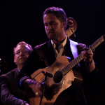 Will Jones and Joe Hannabach of Terry Baucom's Dukes of Drive band at Wide Open Bluegrass 2015 - photo by Tara Linhardt