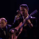 Will Jones and Joe Hannabach of Terry Baucom's Dukes of Drive band at Wide Open Bluegrass 2015 - photo by Tara Linhardt