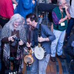 Selfies are everywhere like this one just taken with Adam Hurt at Wide Open Bluegrass 2015 - photo by Tara Linhardt
