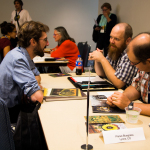 Working the Gig Fair at World of Bluegrass 2016 - photo © Tara Linhardt