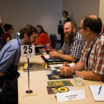 Working the Gig Fair at World of Bluegrass 2016 - photo © Tara Linhardt