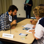 Working the Gig Fair at World of Bluegrass 2016 - photo © Tara Linhardt