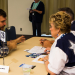 Working the Gig Fair at World of Bluegrass 2016 - photo © Tara Linhardt