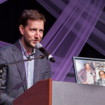 Chris Eldridge hosting the Special Awards at the 2016 Wold of Bluegrass - photo © Tara Linhardt