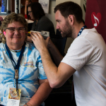 Free hearing checks at World of Bluegrass 2016 - photo by Tara Linhardt
