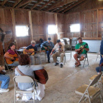 Jammin' in the barn at the first Tippecanoe & Bluegrass Too festival in Lafayette, IN