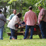 Blue Mafia getting ready to perform at the first Tippecanoe & Bluegrass Too festival in Lafayette, IN
