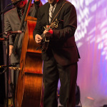 Mike Barber and Jesse Brock with The Gibson Brothers at Wide Open Bluegrass 2015 - photo © Todd Powers