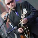 Jesse Brock with The Gibson Brothers at 2014 Wide Open Bluegrass - photo © Todd Powers