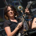 Jenni Lyn Gardner with Della Mae at the 2014 Wide Open Bluegrass Festival in Raleigh, NC - photo ©Todd Powers