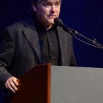 Béla Fleck delivers the Keynote Address at World of Bluegrass 2014 (9/30/14) - photo by Bill Warren