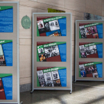 International Bluegrass Music Museum put up educational display about Bluegrass Hall of Fame membersLeslie Harrigill and Buddy Robertson with Flatt Lonesome at Wide Open Bluegrass 2016 - photo © Tara Linhardt