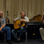 Jack Lawrence, Tony Williamson, and Don Wright at Tony's Vintage Instrument TastingLeslie Harrigill and Buddy Robertson with Flatt Lonesome at Wide Open Bluegrass 2016 - photo © Tara Linhardt